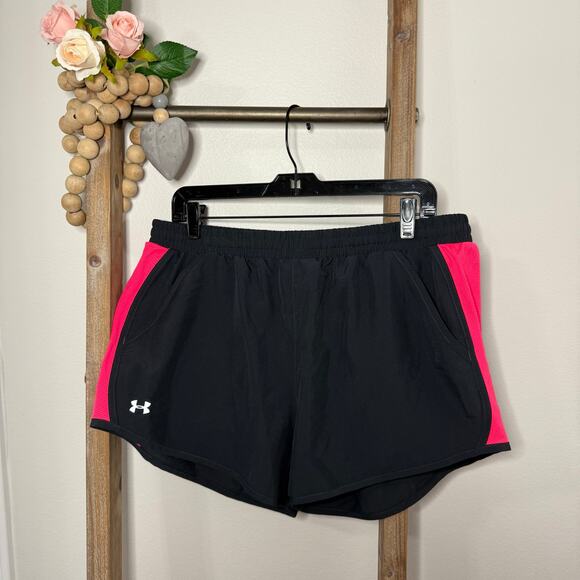 Under Armour Pants - Under Armour Black Pink Athletic Loose Shorts Size Large